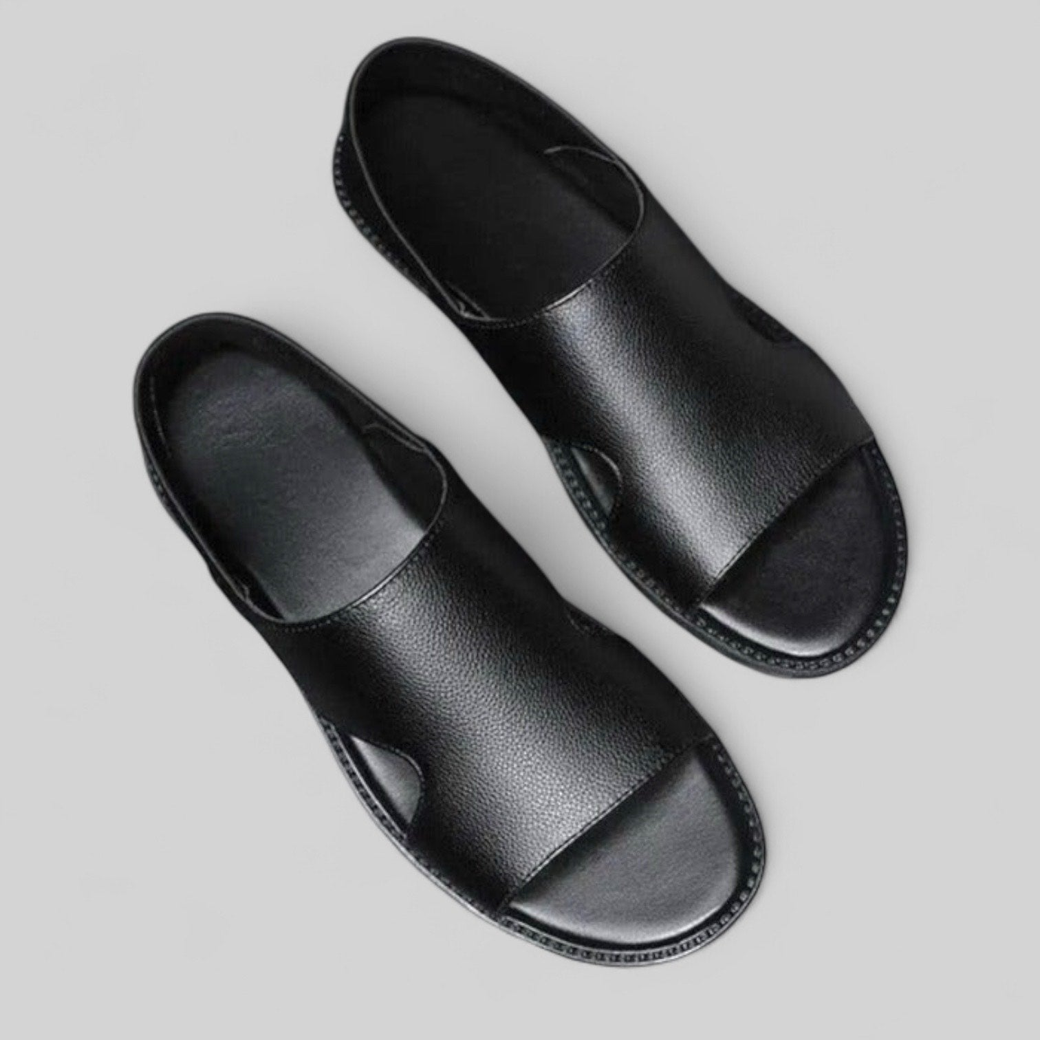 Elegant Leather Toe-Post Sandals