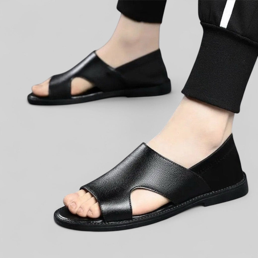 Elegant Leather Toe-Post Sandals