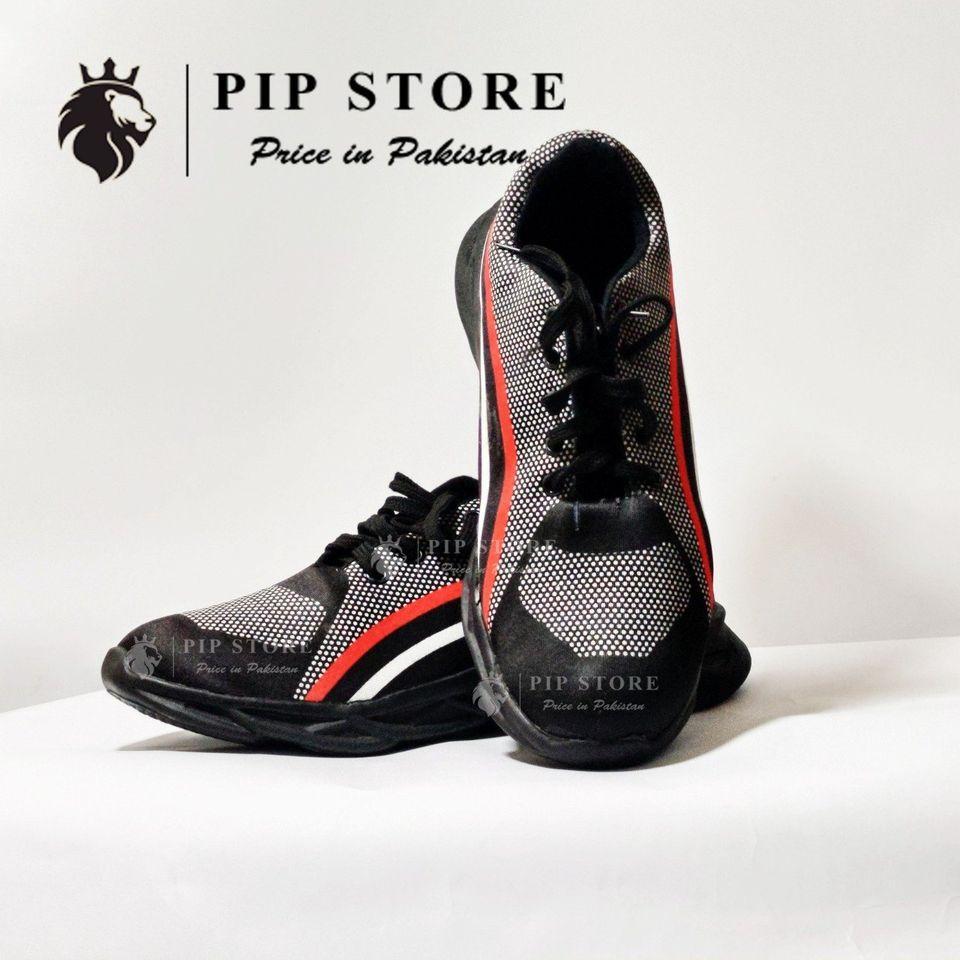 Mens Rubber Comfortable Joggers, Red Line