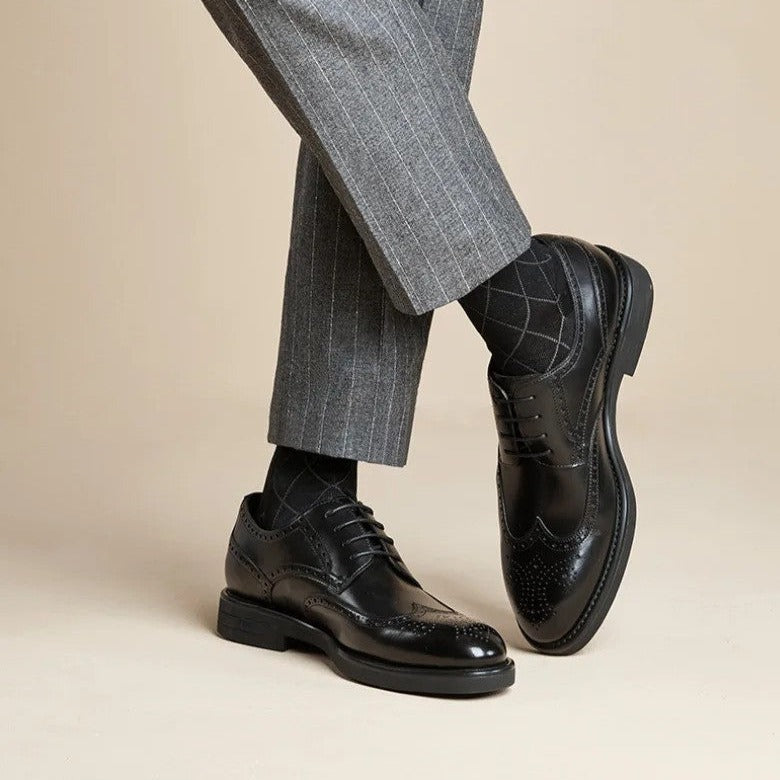 Luxury Brogue Wingtip Leather Shoes